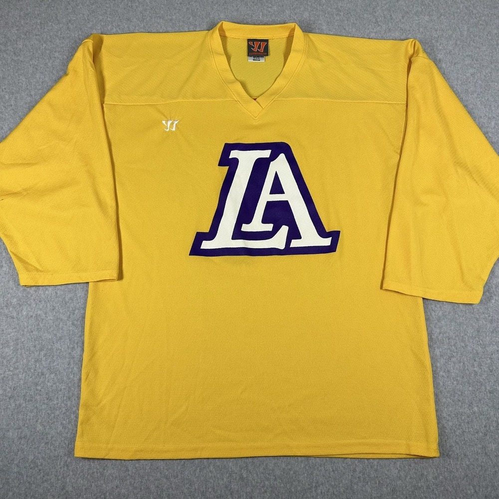 Warrior LA Logo Practice Hockey Jersey‎ Purple Yellow Adult Medium NHL Style